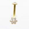 PIERCING CHRISTINA CHAPADO EN ORO CON FLOR DE CRISTAL
