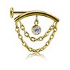 BIJOU FLAT-HELIX PLAQUÉ OR AVEC CHAÎNES ET CRISTAL