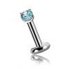 LABRET PIERCING WITH LAB GEMSTONE