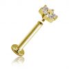 PIERCING LABRET DE ORO CON FLOR DE CRISTAL