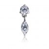 THREADLESS REPLACEMENT WITH PREMIUM CUBIC ZIRCONIA AND TEARDROP DANGLE