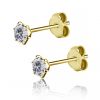 Six-prong light point gold earrings