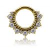 JOYA CLICKER TRIBAL DE ORO MACIZO CON CRISTALES