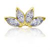 REPLACEMENT PIERCING IN GOLD WITH LOTUS FLOWER WITH FOUR CRYSTALS