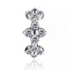 Oval navel piercing with crystal flowers