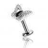 Threadless jewelry with butterfly for ear and lip