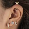 Helix piercing with small Zirconia crystals