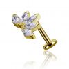 Gold jewel with crystal lotus flower