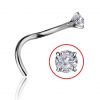 Platinum diamond nose piercing with griffes