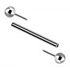 Threadless piercing bar with two balls