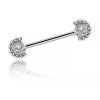 Straight nipple bar with crystals