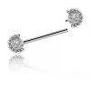 Straight nipple bar with crystals