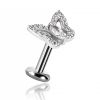Jewelery with butterfly for ear and lip piercing
