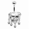 BAUCHNABELPIERCING MIT CLOWNSCHÄDELN