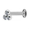 PIERCING LABRET WITH THREE CRYSTAL ACCESSORY