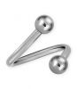 SPIRAL TITANIUM PIERCING WITH BALL ENDS