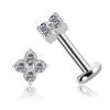 BLUMENFÖRMIGER THREADLESS OHRRING MIT PREMIUM CUBIC ZIRKONIA