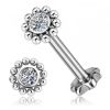 OHRRING MIT BLUMENFÖRMIGER BASIS UND PREMIUM-ZIRKONIA MIT KUGELN