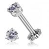 ORECCHINO A BASE A FIORE CON PREMIUM ZIRCONIA