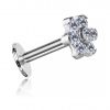 LABRET MIT HOCHWERTIGER ZIRKONIA-BLUME

