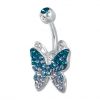 BELLY BUTTON PIERCING WITH BUTTERFLIE
