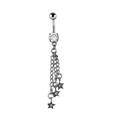 PIERCING NOMBRIL AVEC ÉTOILES ET CRISTAUX