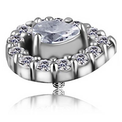 TEARDROP PIERCING ACCESSORY WITH CRYSTALS
