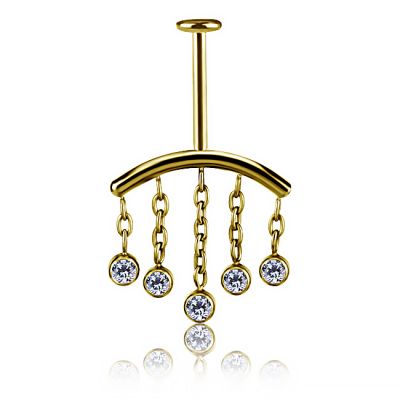 PIERCING PLACCATO ORO CON LABRET PER VERTICAL HELIX