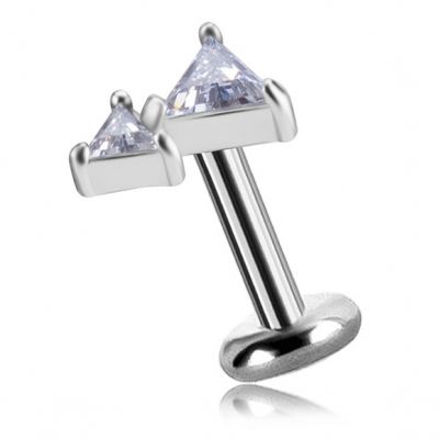PIERCING MIT ZWEI DREIECKEN UND KRISTALLEN