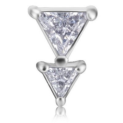 PIERCING-ZUBEHÖR MIT ZWEI DREIECKEN MIT KRISTALLEN