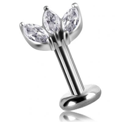 PIERCING TRES HOJAS DE CRISTALES TALLA MARQUESA
