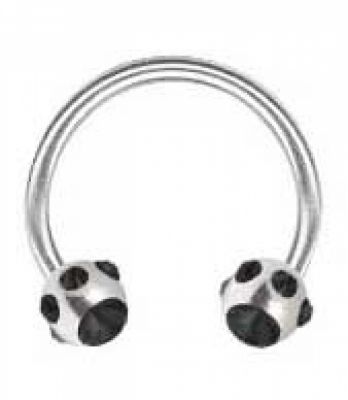 CIRCULAR BARBELL MIT KRISTALLKUGELN