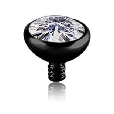 MICRODERMAL ANCHOR IN BLACK STEEL WITH CRYSTAL