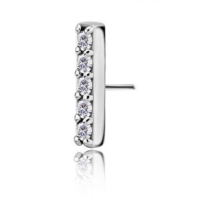 REPLACEMENT JEWEL PIERCING WITH ROW OF CRYSTALS