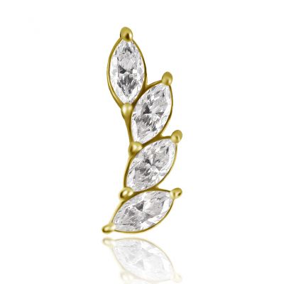 GOLD PIERCING ACCESSORY WITH CUBIC ZIRCONIA DIAMONDS