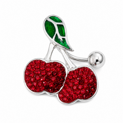 PIERCING NOMBRIL CERISES AVEC CRISTAUX