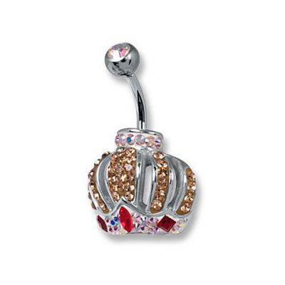 BAUCHNABELPIERCING MIT KRONE