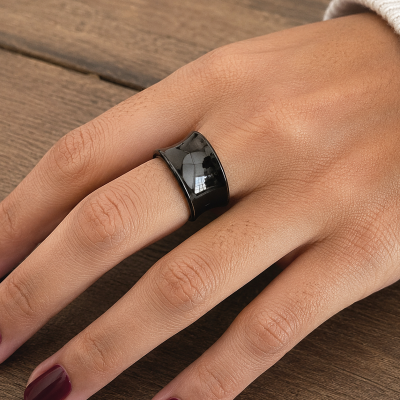 ANILLO NEGRO LISO