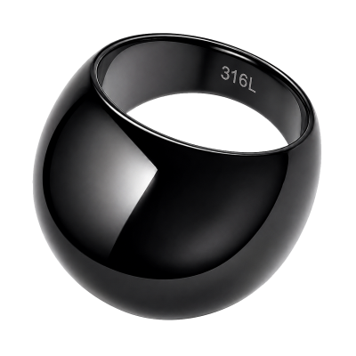 BAGUE NOIRE BOMBÉE