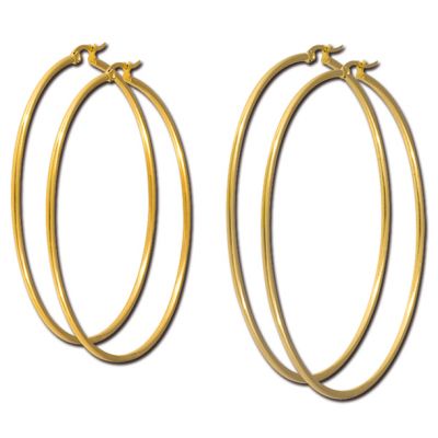 PENDIENTES DE ACERO BAÑADO EN ORO