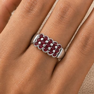 BAGUE EN ARGENT AVEC GRENATS