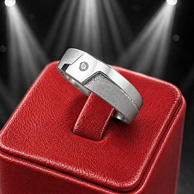 ANILLO DE PLATA SEMISATINADA