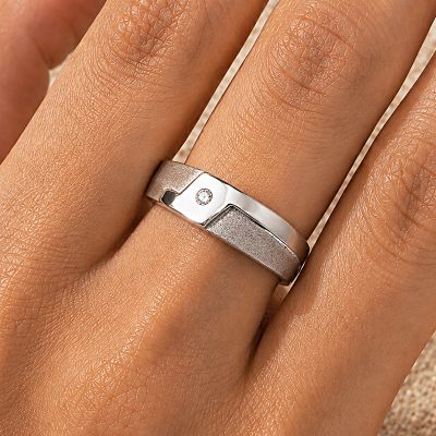 ANILLO DE PLATA SEMISATINADA