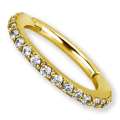 GOLD CLICKER RING WITH PREMIUM ZIRCONIA