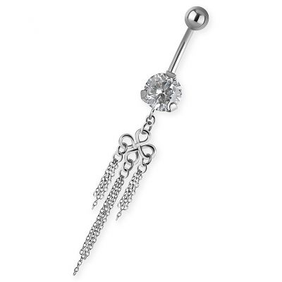 CUBIC SET BANANA WITH 5 CHAINS WITH BAZEL CUBIC DANGLE