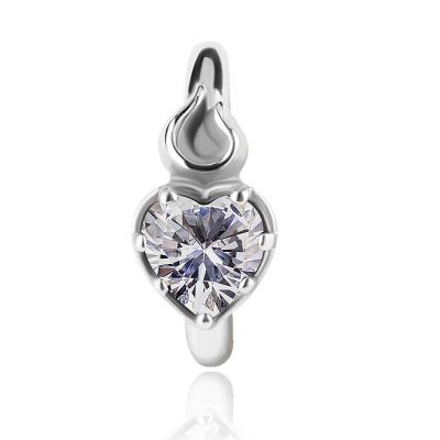 OVAL BELLY CLICKER SET WITH HEART CUBIC ZIRCONIA