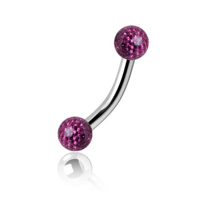 PIERCING BANANA CON ESFERAS DE CRISTAL Y RESINA