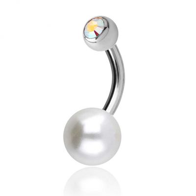 BAUCHNABELPIERCING MIT PERLE