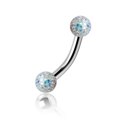 PIERCING BANANA CON ESFERAS DE CRISTAL Y RESINA