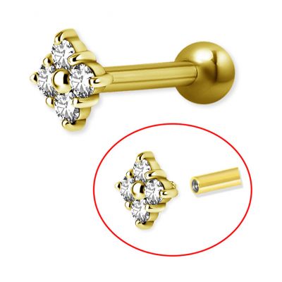 ROMBO CON BARRA CHAPADA EN ORO Y ROSCA INTERNA